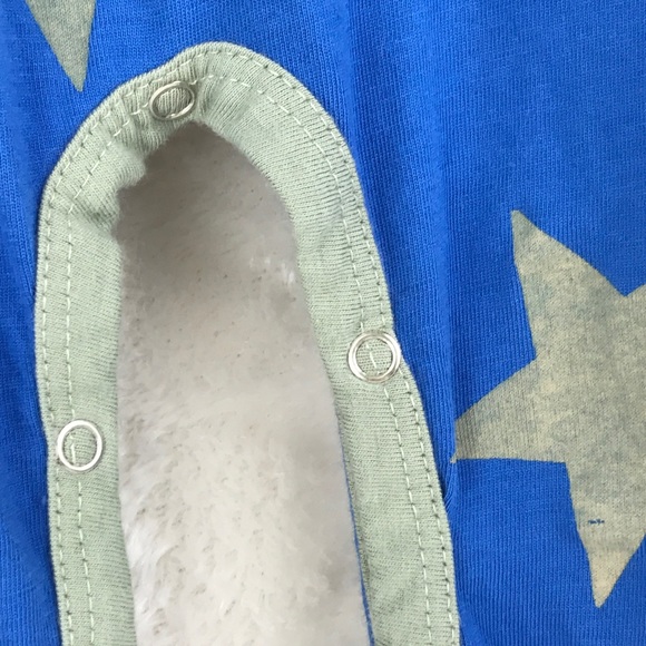 A.T.U.N. Toddler Sz 18-24 M Blue Romper Gray Stars - Picture 6 of 12
